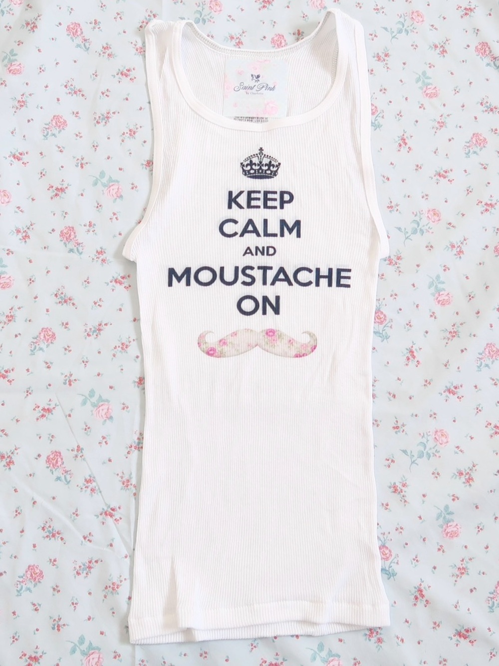 2010s indie sleaze moustache baby tee vintage graphic tank 2010